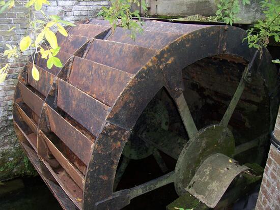The waterwheel before restoration in 2009
